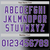 Custom Black Purple Gray-White Authentic Gradient Fashion Baseball Jersey