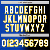 Custom Black White Thunder Blue-Yellow Authentic Gradient Fashion Baseball Jersey