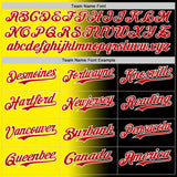 Custom Black Red Light Yellow-White Authentic Gradient Fashion Baseball Jersey