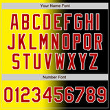 Custom Black Red Light Yellow-White Authentic Gradient Fashion Baseball Jersey