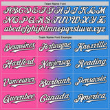 Custom Electric Blue White Pink-Black Authentic Gradient Fashion Baseball Jersey