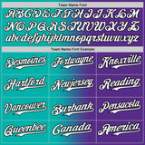Custom Purple White Aqua-Black Authentic Gradient Fashion Baseball Jersey