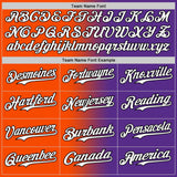 Custom Purple White Orange-Black Authentic Gradient Fashion Baseball Jersey