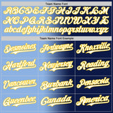 Custom Navy White Light Blue-Yellow Authentic Gradient Fashion Baseball Jersey