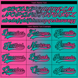 Custom Aqua Pink-Black Gradient Fashion Hockey Lace Neck Jersey