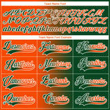 Custom Green Orange-White Gradient Fashion Hockey Lace Neck Jersey