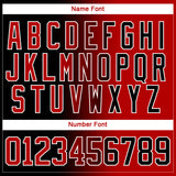 Custom Black Red-White Gradient Fashion Hockey Lace Neck Jersey