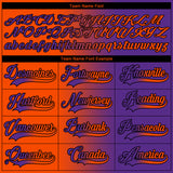 Custom Purple Orange-Black Gradient Fashion Hockey Lace Neck Jersey