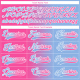 Custom Light Blue Pink-White Gradient Fashion Hockey Lace Neck Jersey