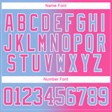Custom Light Blue Pink-White Gradient Fashion Hockey Lace Neck Jersey