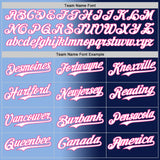 Custom Navy White Light Blue-Pink Authentic Gradient Fashion Baseball Jersey