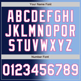 Custom Navy White Light Blue-Pink Authentic Gradient Fashion Baseball Jersey