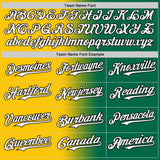 Custom Kelly Green White Yellow-Black Authentic Gradient Fashion Baseball Jersey