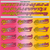 Custom Gold Neon Pink Light Pink-Black Authentic Gradient Fashion Baseball Jersey