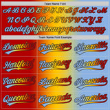 Custom Light Blue Red Yellow-Black Authentic Gradient Fashion Baseball Jersey