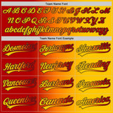 Custom Yellow Red Bay Orange-Black Authentic Gradient Fashion Baseball Jersey