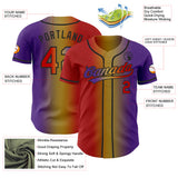Custom Purple Red Old Gold-Black Authentic Gradient Fashion Baseball Jersey