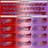 Custom Medium Purple Red Light Pink-Black Authentic Gradient Fashion Baseball Jersey