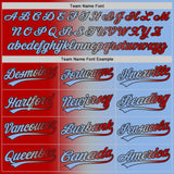 Custom Light Blue Red Gray-Black Authentic Gradient Fashion Baseball Jersey