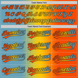 Custom Orange Shadow Blue Yellow-Black Authentic Gradient Fashion Baseball Jersey