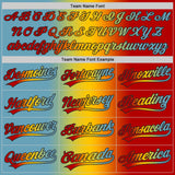 Custom Red Shadow Blue Yellow-Black Authentic Gradient Fashion Baseball Jersey