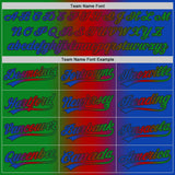 Custom Thunder Blue Grass Green Red-Black Authentic Gradient Fashion Baseball Jersey