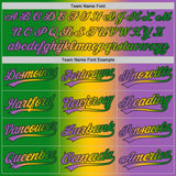 Custom Medium Purple Grass Green Yellow-Black Authentic Gradient Fashion Baseball Jersey