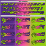 Custom Neon Green Purple Pink-Black Authentic Gradient Fashion Baseball Jersey