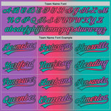 Custom Aqua Medium Purple Neon Pink-Black Authentic Gradient Fashion Baseball Jersey