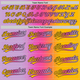 Custom Gold Light Purple Pink-Black Authentic Gradient Fashion Baseball Jersey