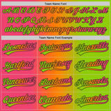 Custom Neon Green Neon Pink Bay Orange-Black Authentic Gradient Fashion Baseball Jersey