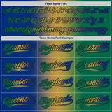 Custom Kelly Green Royal Old Gold-Black Authentic Gradient Fashion Baseball Jersey