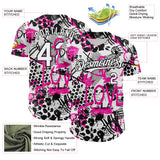 Custom Graffiti Pattern White-Black 3D Authentic Baseball Jersey