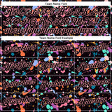 Custom Graffiti Pattern Black-Medium Pink 3D Expressive Splatter Performance T-Shirt