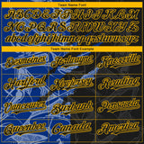 Custom Stitched Graffiti Pattern Black Royal-Gold 3D Scratch Sports Pullover Sweatshirt Hoodie