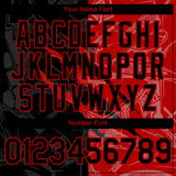 Custom Graffiti Pattern Black-Red 3D Scratch Authentic Baseball Jersey