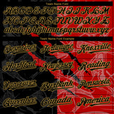 Custom Graffiti Pattern Black Red-Old Gold 3D Scratch Authentic Baseball Jersey