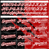 Custom Graffiti Pattern White Black-Red 3D Scratch Authentic Baseball Jersey