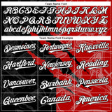 Custom Graffiti Pattern White Black-Red 3D Scratch Authentic Baseball Jersey