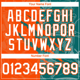 Custom Graffiti Pattern White Orange-Teal 3D Scratch Authentic Baseball Jersey