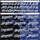 Custom Graffiti Pattern White Black-Royal 3D Scratch Authentic Baseball Jersey