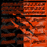 Custom Graffiti Pattern Black-Orange 3D Scratch Authentic Baseball Jersey