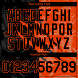 Custom Graffiti Pattern Black-Orange 3D Scratch Authentic Baseball Jersey