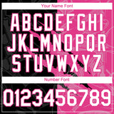 Custom Graffiti Pattern White Black-Pink 3D Scratch Authentic Baseball Jersey