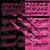 Custom Graffiti Pattern Black-Pink 3D Scratch Authentic Baseball Jersey