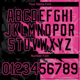 Custom Graffiti Pattern Black-Pink 3D Scratch Authentic Baseball Jersey