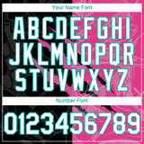 Custom Graffiti Pattern White Black Pink-Aqua 3D Scratch Authentic Baseball Jersey