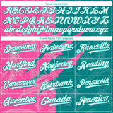 Custom Graffiti Pattern White Teal-Pink 3D Scratch Authentic Baseball Jersey