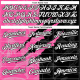 Custom Graffiti Pattern White Black-Pink 3D Scratch Authentic Baseball Jersey