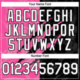 Custom Graffiti Pattern White Black-Pink 3D Scratch Authentic Baseball Jersey